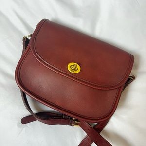 Burgundy Vintage Coach Collegiate Bag